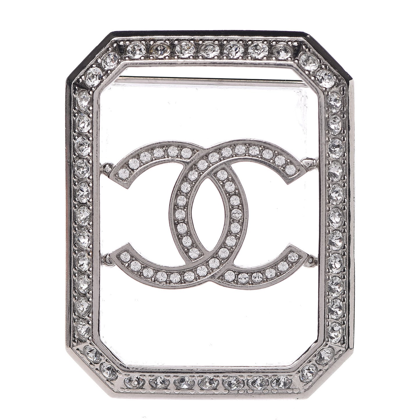 Crystal CC Brooch Silver