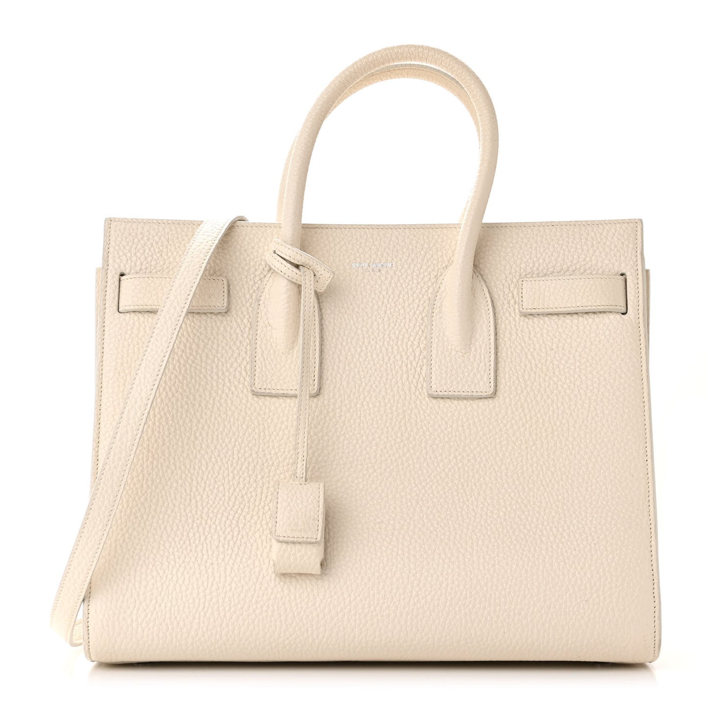 Grained Calfskin Small Sac De Jour Dove White