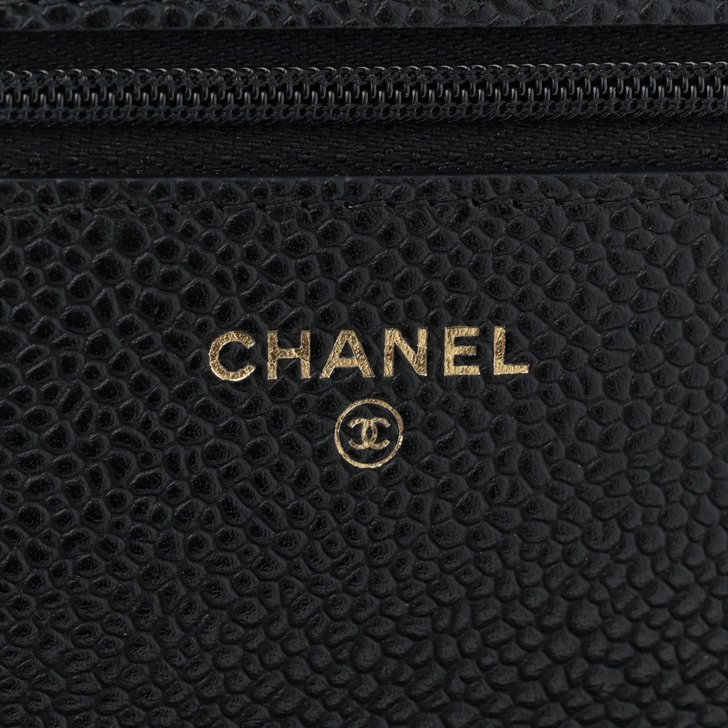 Caviar Quilted Wallet on Chain WOC Black