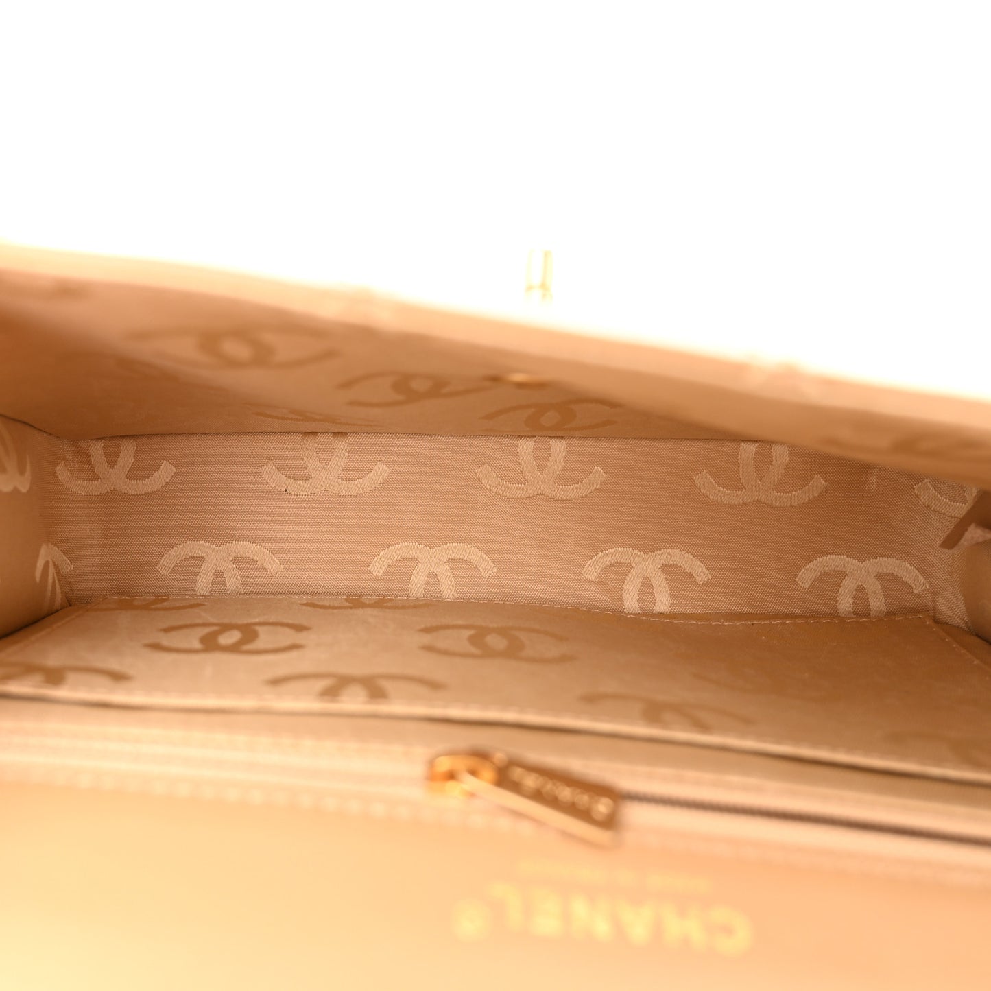 Calfskin Quilted Medium Wild Stitch Flap Beige