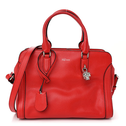Alexander McQueen Pebbled Calfskin Small Skull Padlock Zip Around Tote Red 1 of 10