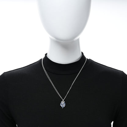 Damiani 18K White Gold Diamond Blue Sapphire Pendant Necklace 3 of 4