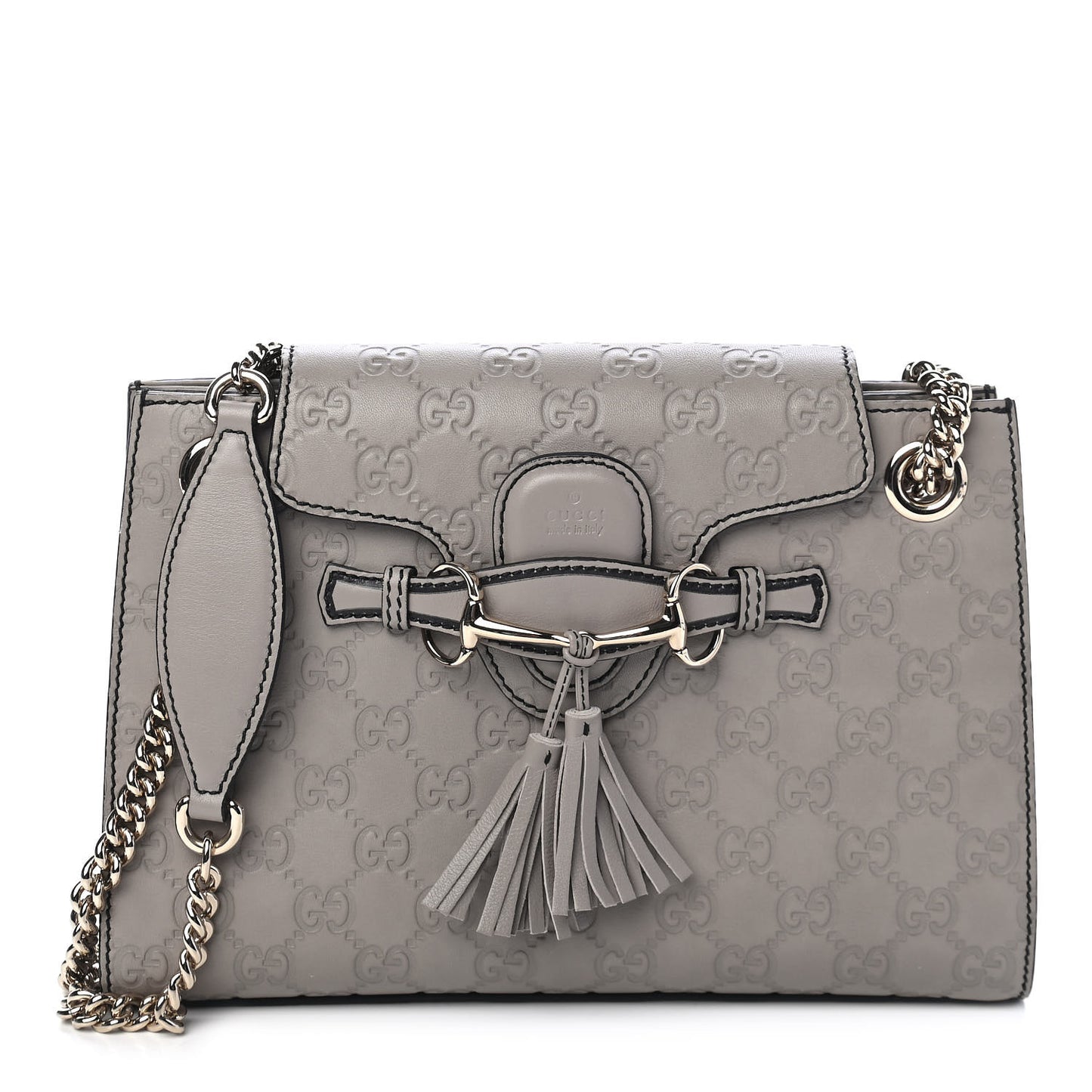 Guccissima Small Emily Chain Shoulder Bag Storm Grey