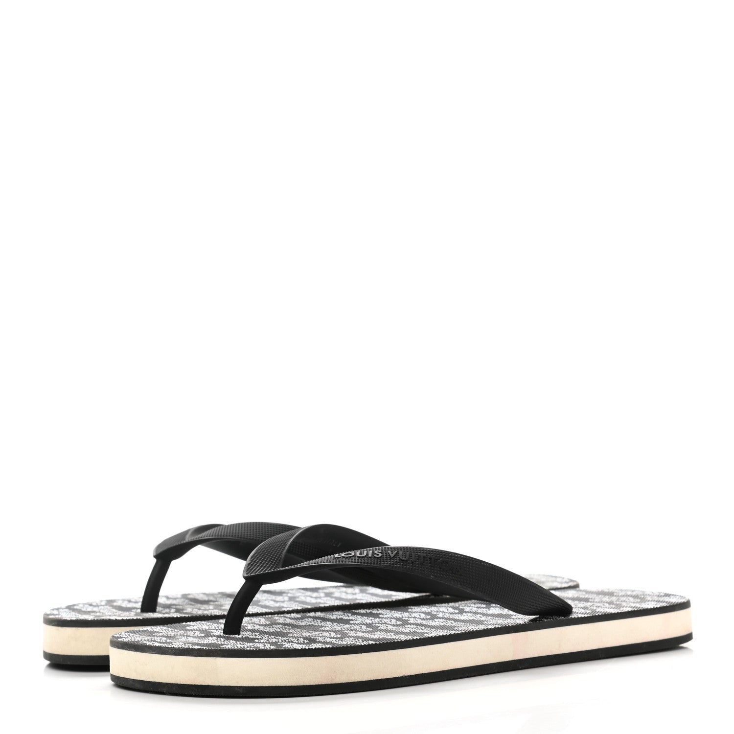 Louis Vuitton Rubber Mens Molitor Thong Sandals 6 Black 3 of 10