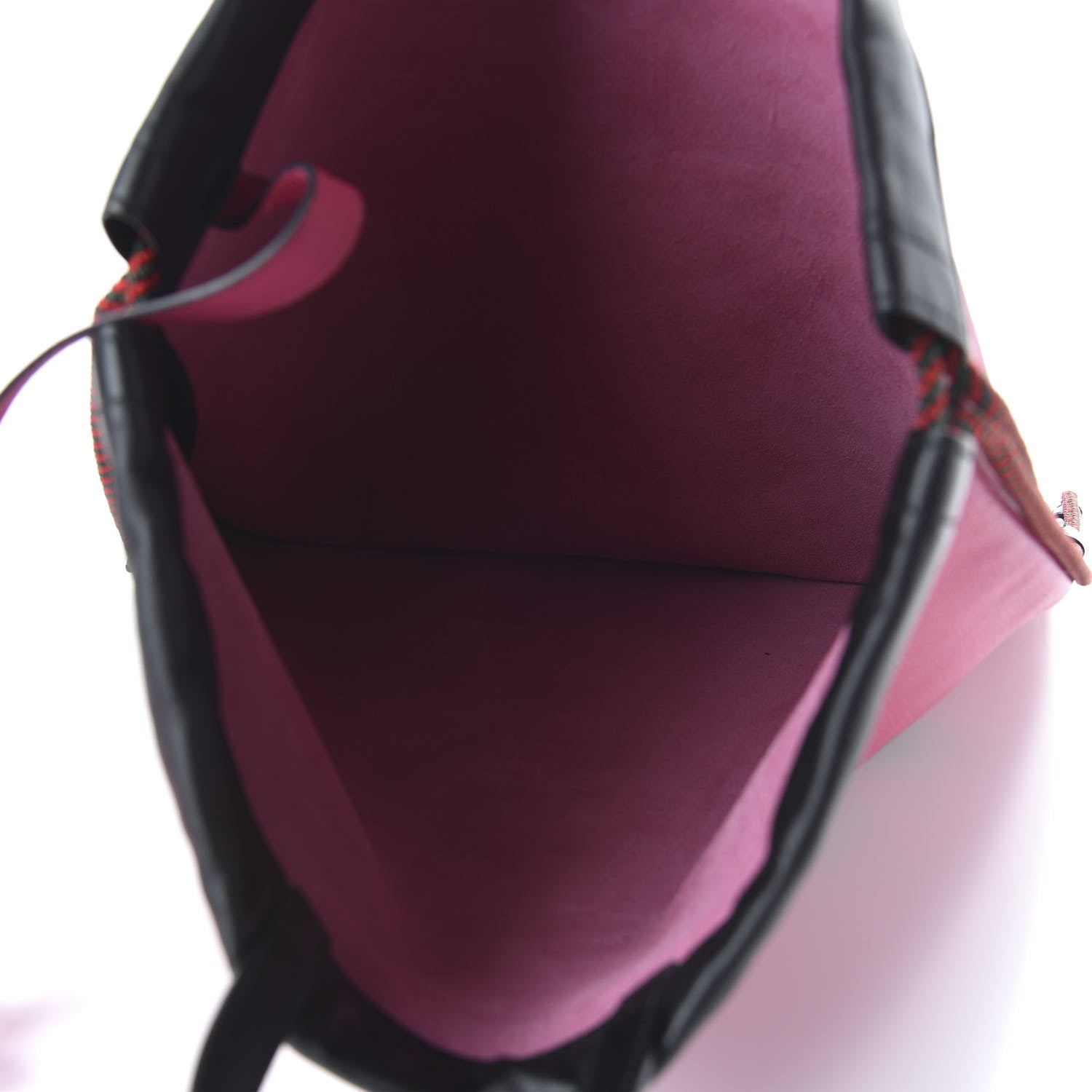 Gucci Grained Calfskin Logo Drawstring Backpack Box Pink Green Black 4 of 9