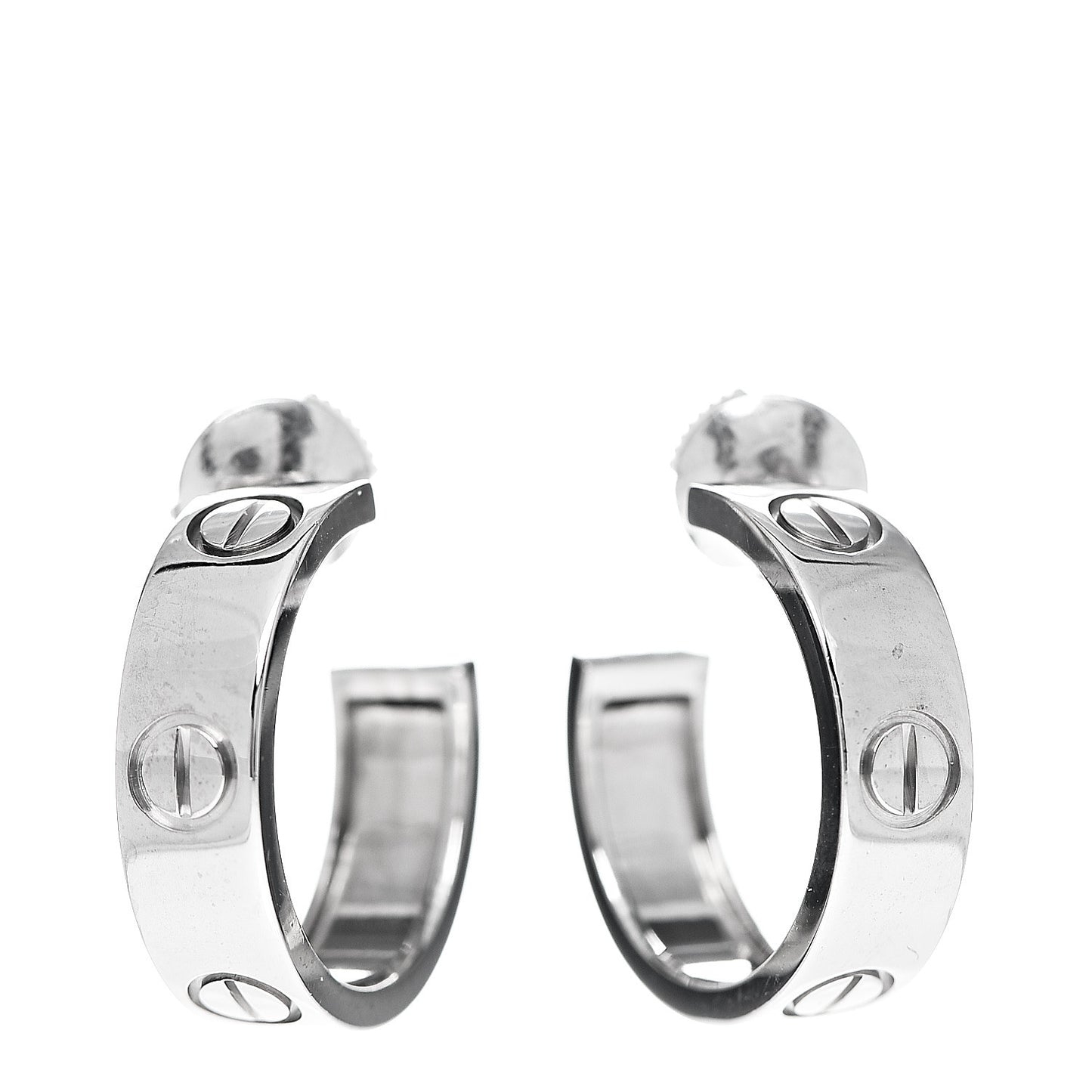 18K White Gold 5.5mm LOVE Hoop Earrings