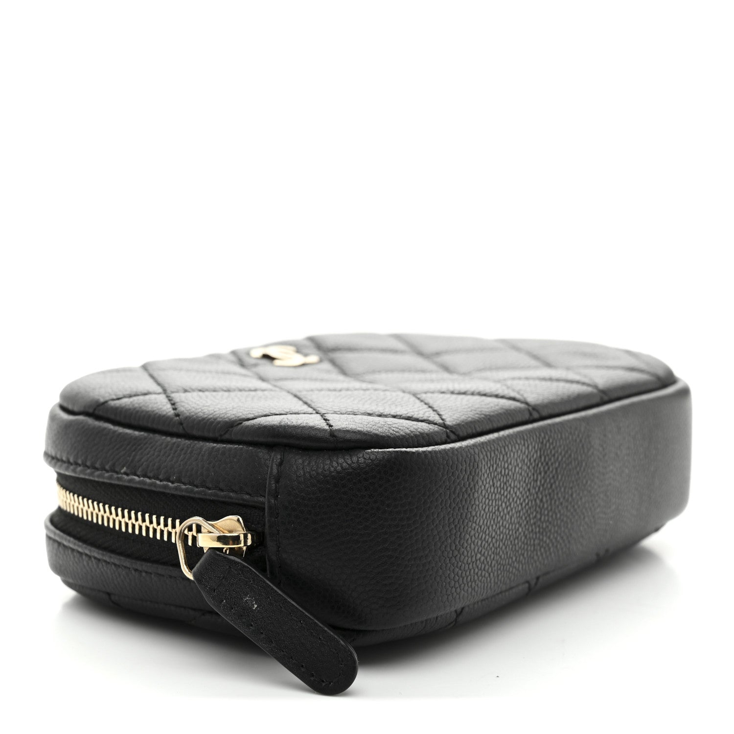 Chanel Caviar Quilted Small Curvy Pouch Cosmetic Case Black 4 of 7