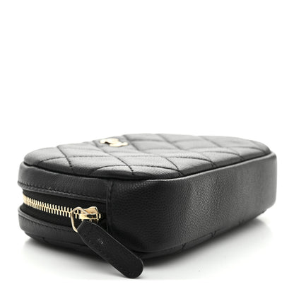 Chanel Caviar Quilted Small Curvy Pouch Cosmetic Case Black 4 of 7