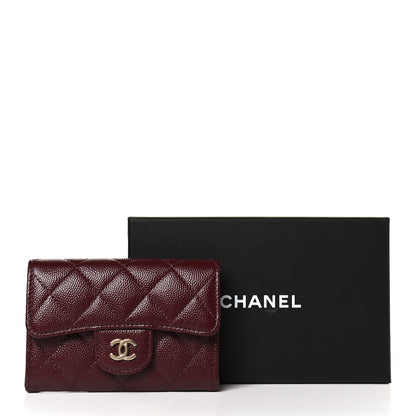 Chanel Caviar Quilted Flap Card Holder Wallet Burgundy 10 of 10