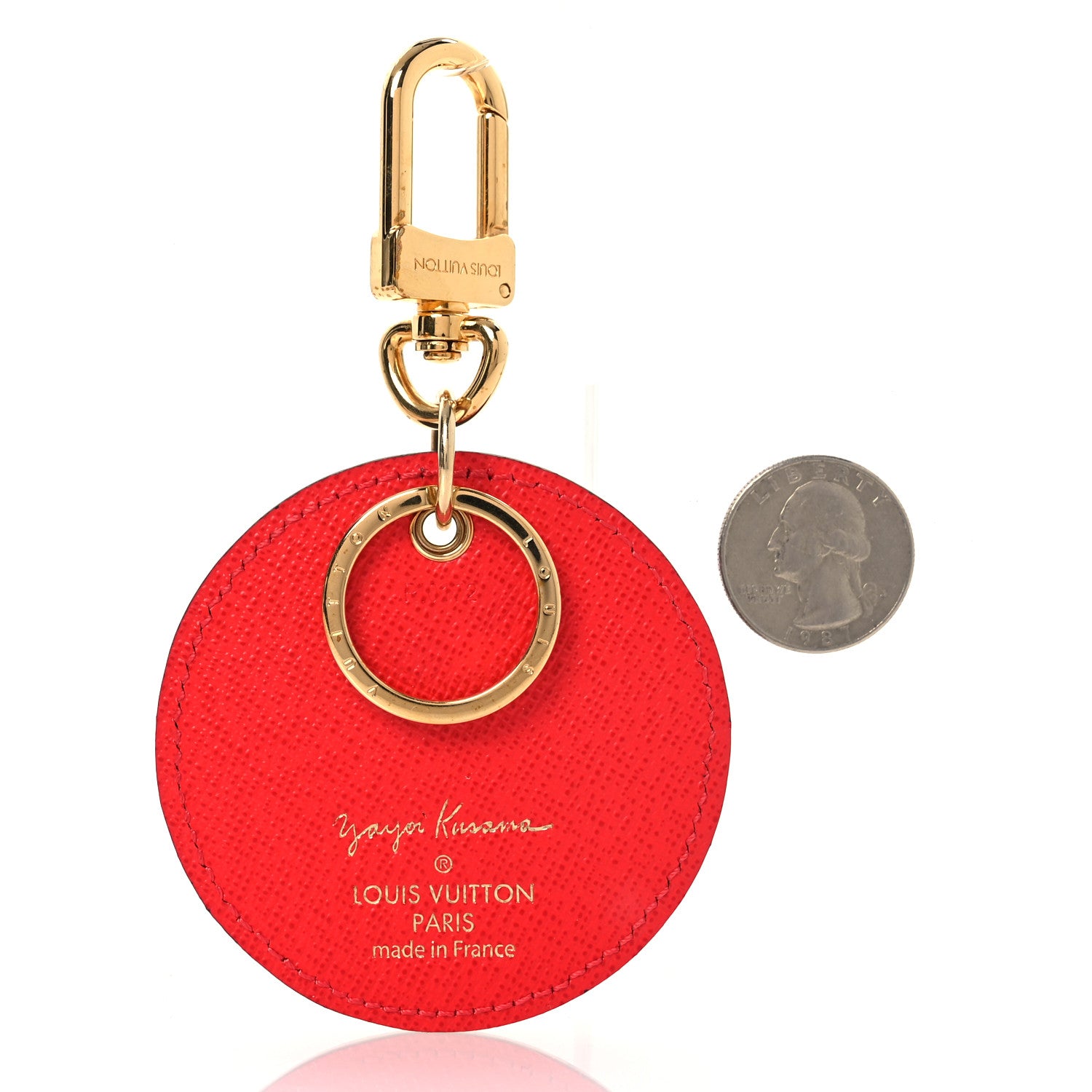 Louis Vuitton Monogram Kusama Pumpkin Dots Key Holder Red 2 of 4
