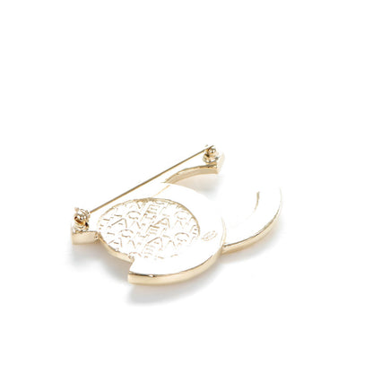 Chanel Large CC Medallion Brooch Light Gold 2 of 4