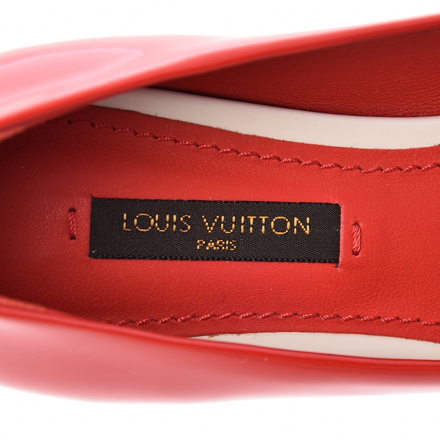 Louis Vuitton Patent Calfskin Eyeline Ballerina Flats 34 Rouge 7 of 8
