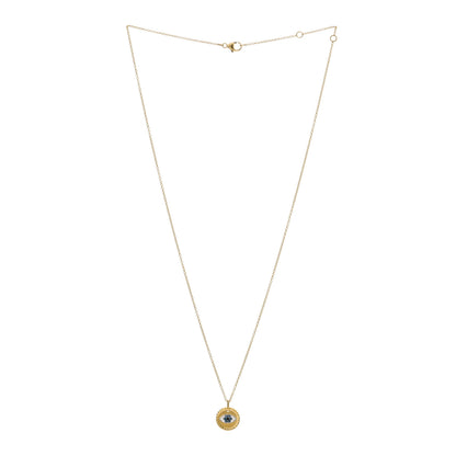 David Yurman 18K Yellow Gold Blue Sapphire Diamond Evil Eye Necklace 2 of 3