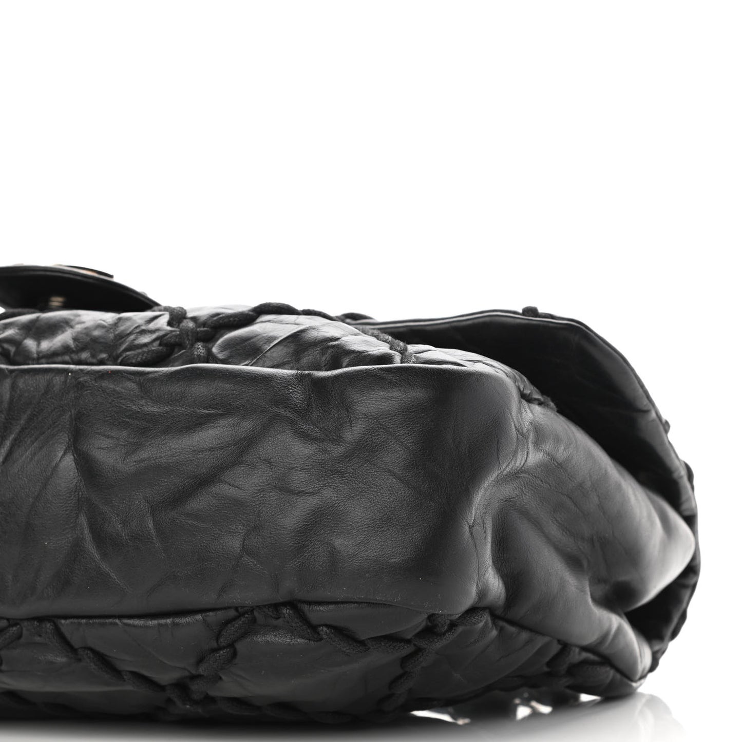 Calfskin Ultra Stitch Oversize Flap Black