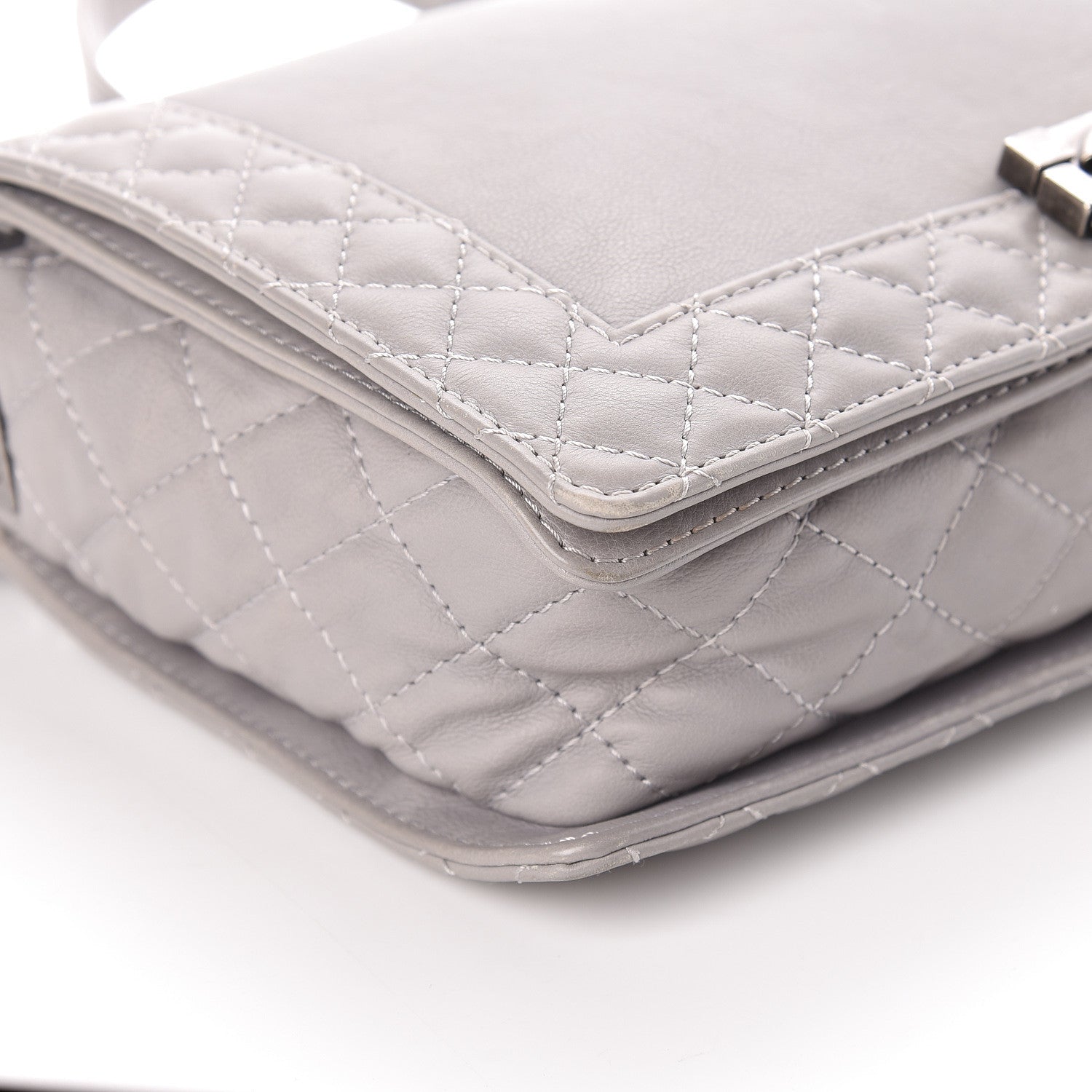Chanel Calfskin New Medium Boy Reverso Flap Light Grey 9 of 10