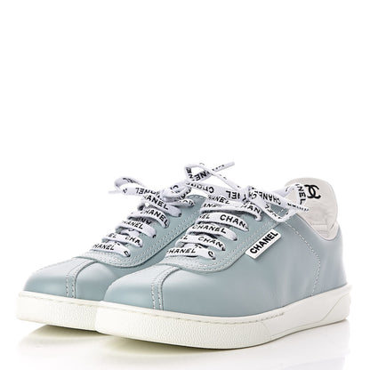 Chanel Calfskin CC Sneakers 36.5 Blue 3 of 11