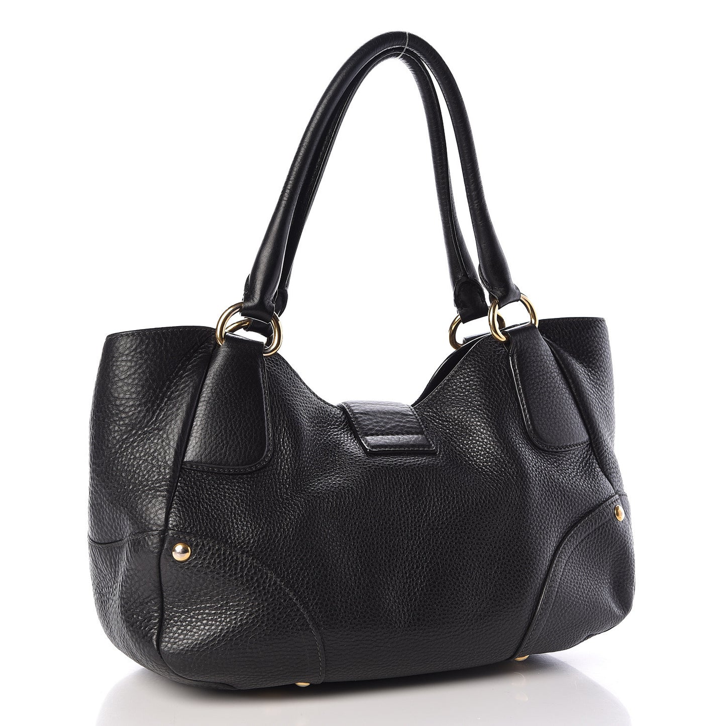 Vitello Daino Buckle Tote Black