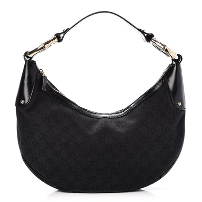Gucci Monogram Bamboo Ring Hobo Black 1 of 7