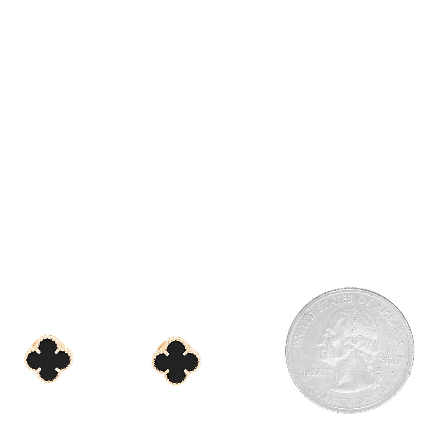 18K Yellow Gold Black Onyx Sweet Alhambra Earrings