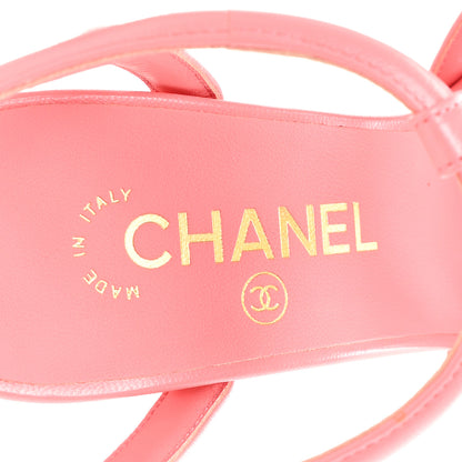 Chanel Goatskin Parthenon Platform Sandals 38.5 Pink 8 of 9