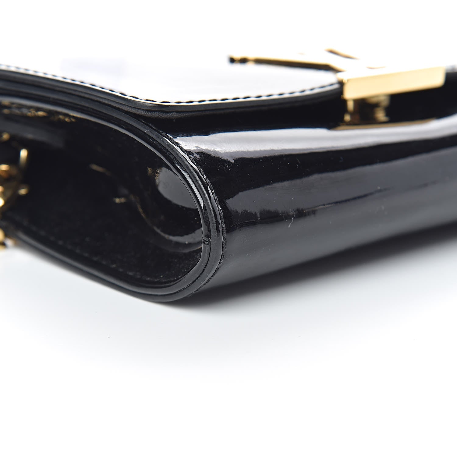 Louis Vuitton Patent Louise PM Chain Clutch Black 10 of 12