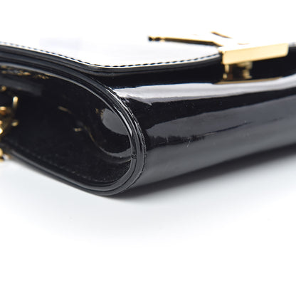 Louis Vuitton Patent Louise PM Chain Clutch Black 10 of 12