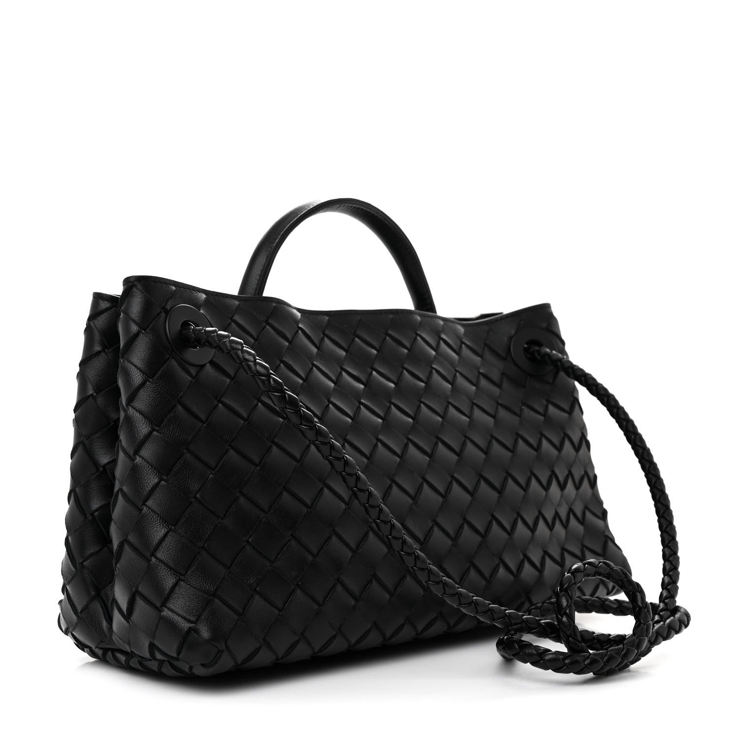 Bottega Veneta Nappa Intrecciato Small East West Andiamo Shoulder Bag Black 3 of 12
