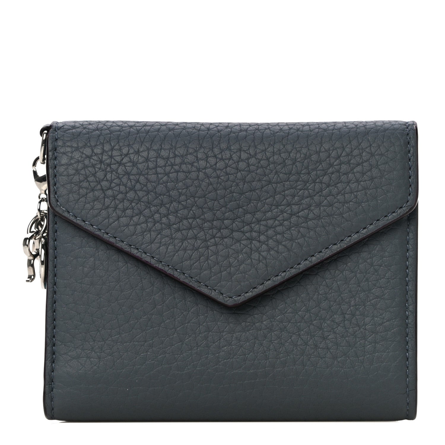 Christian Dior Bullcalf Diorissimo Medium Envelope Wallet Grey Blue 1 of 11