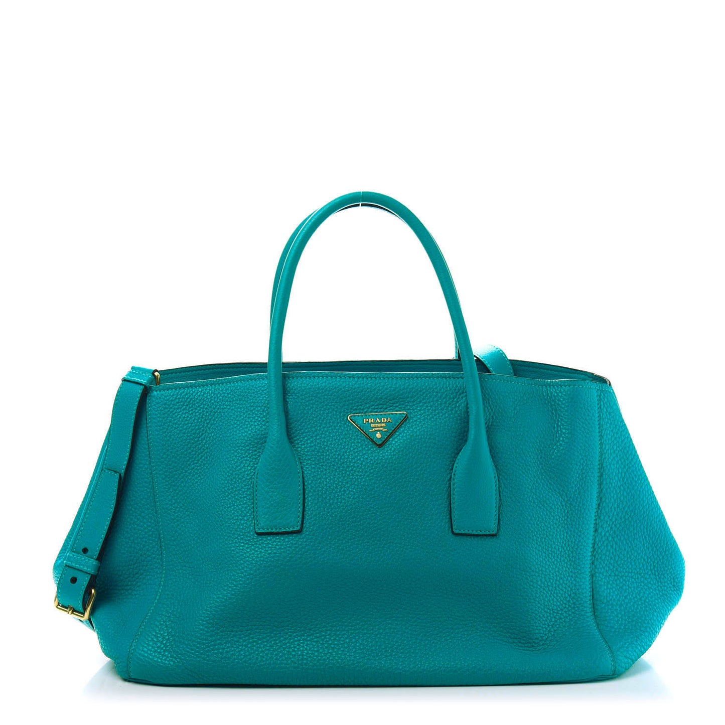 Vitello Daino Shopping Tote Turchese