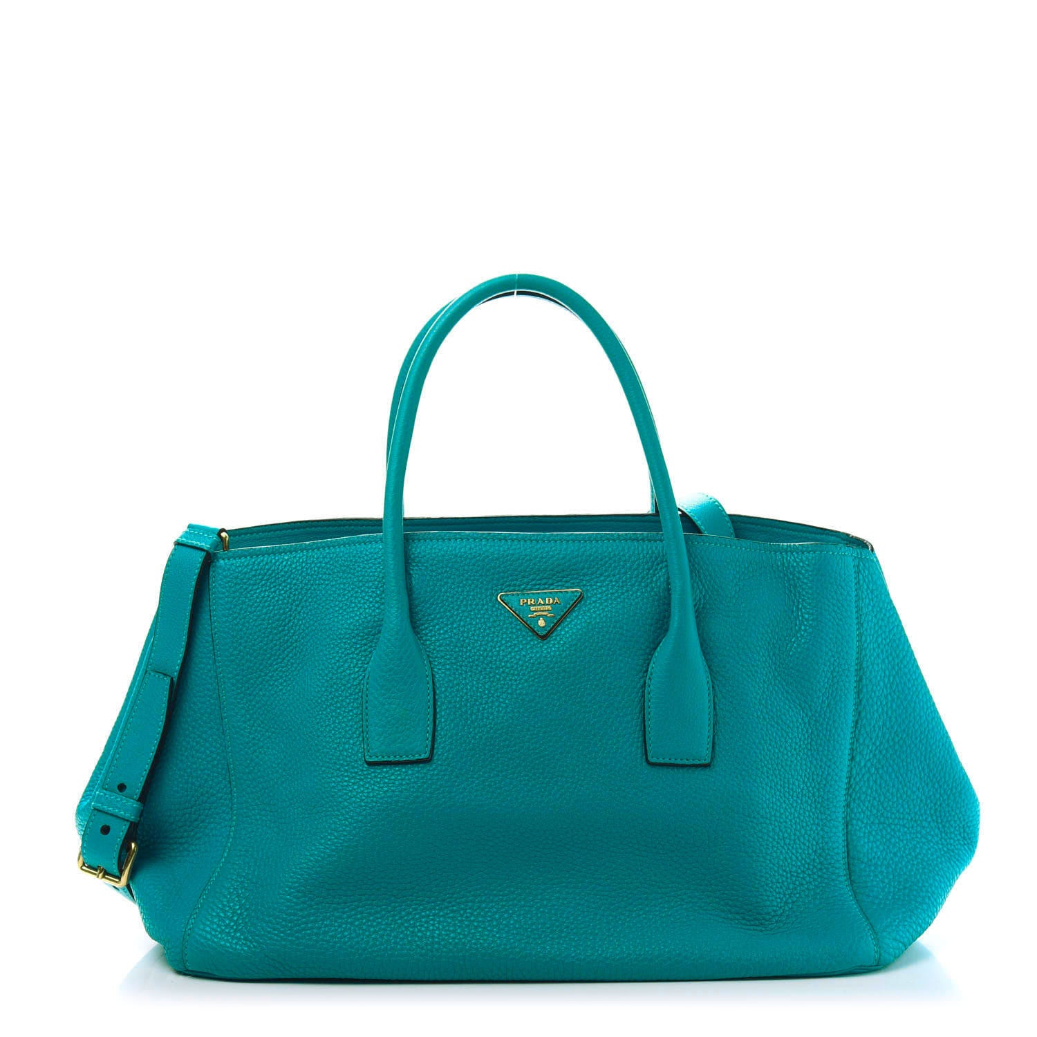 Prada Vitello Daino Shopping Tote Turchese 1 of 12
