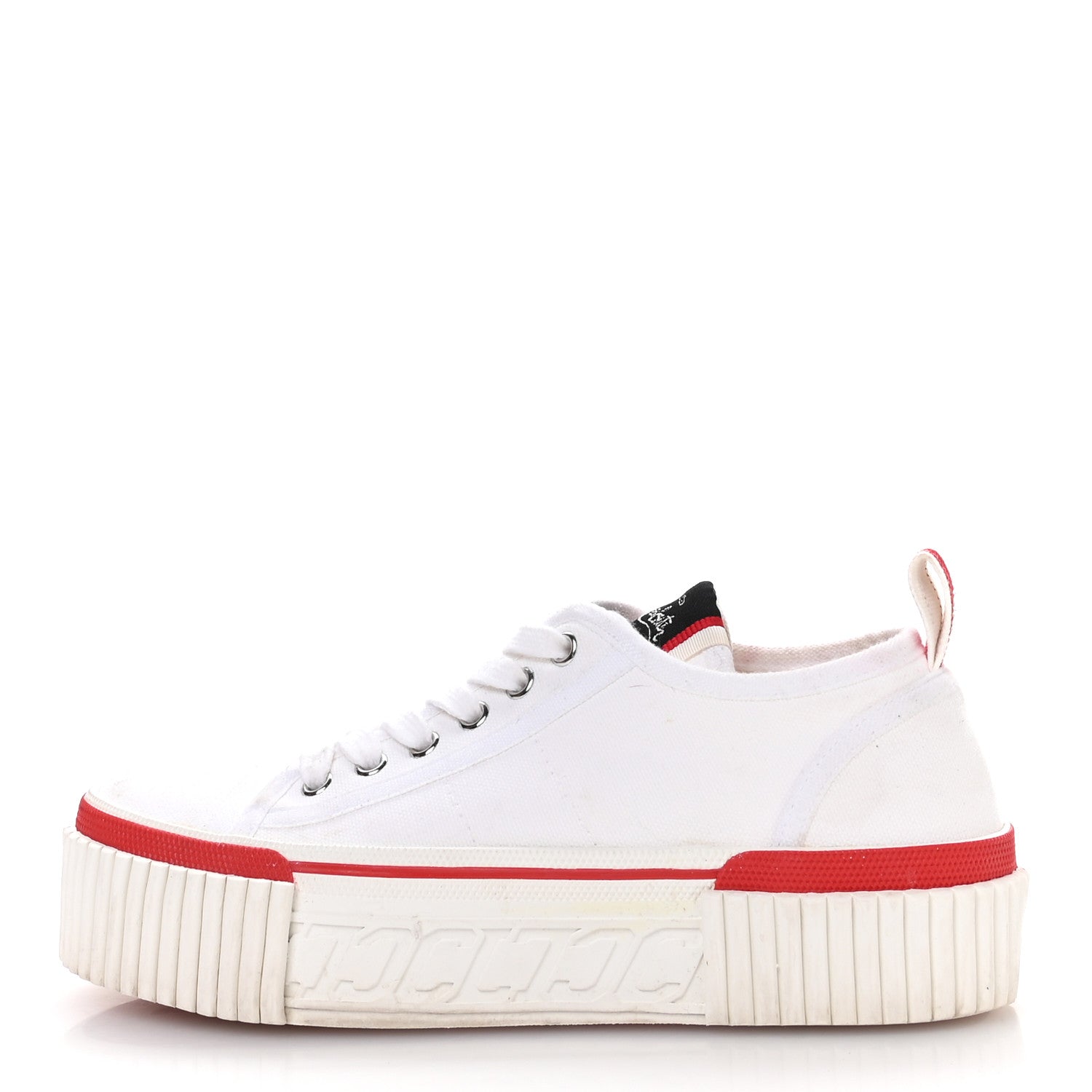Christian Louboutin Canvas Pedro Womens Flat Sneakers 37.5 White 1 of 8