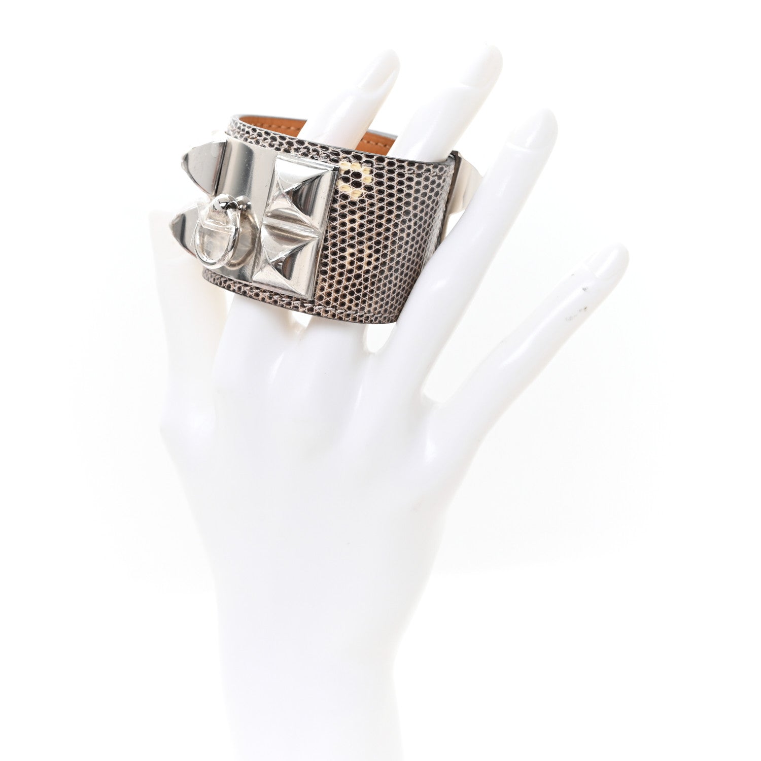Hermes Lizard Collier De Chien CDC Bracelet S Ombre 1874631