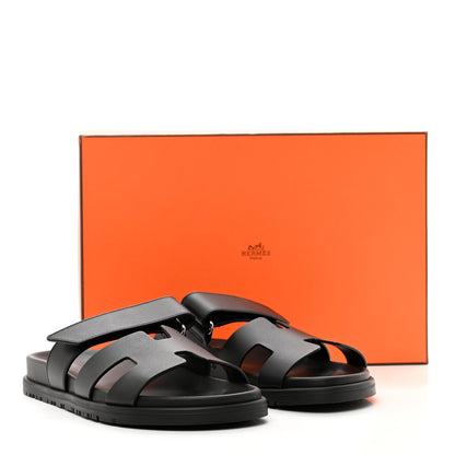 Hermes Calfskin Womens Chypre Sandals 36 Black 9 of 9