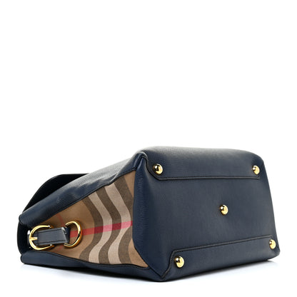 Burberry Derby Calfskin House Check Medium Camberley Ink Blue 4 of 20