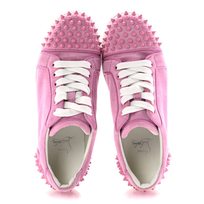 Christian Louboutin Veau Velours Calfskin Spikes Womens Vieira Flat Sneakers 38.5 Gummy 2 of 12