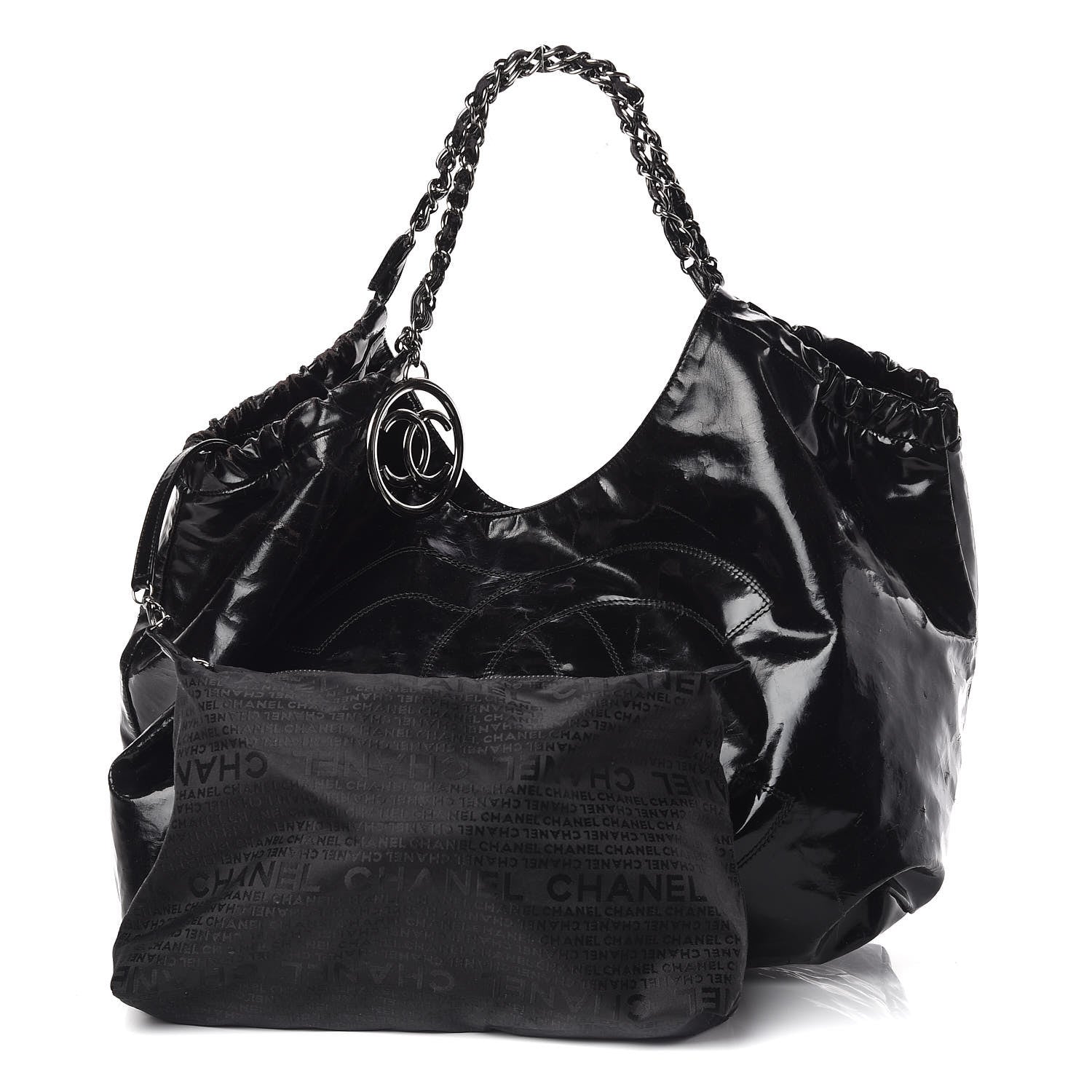 Chanel Vinyl XL Coco Cabas Black 1 of 17