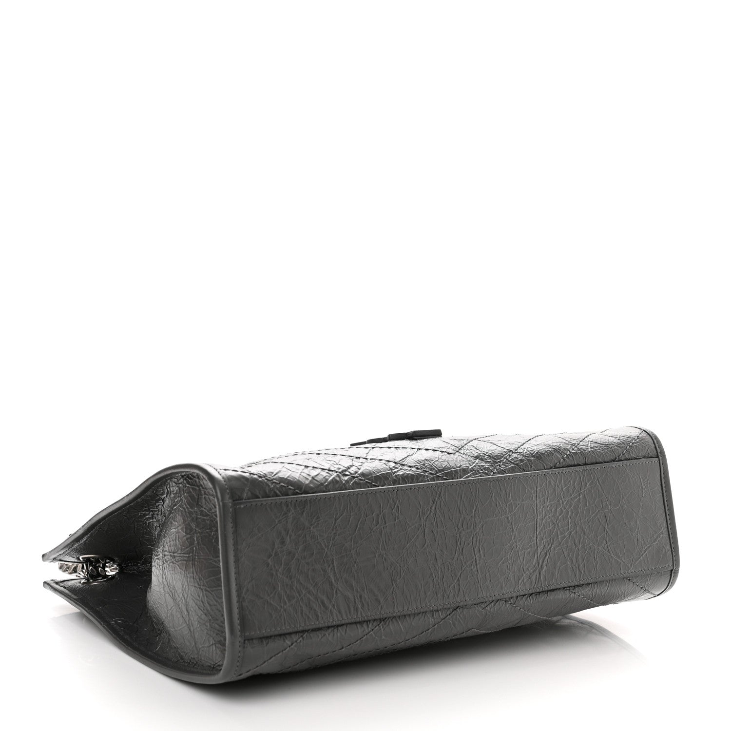 Saint Laurent Crinkled Calfskin Matelasse Monogram Medium Niki Shopper Tote Storm 4 of 10