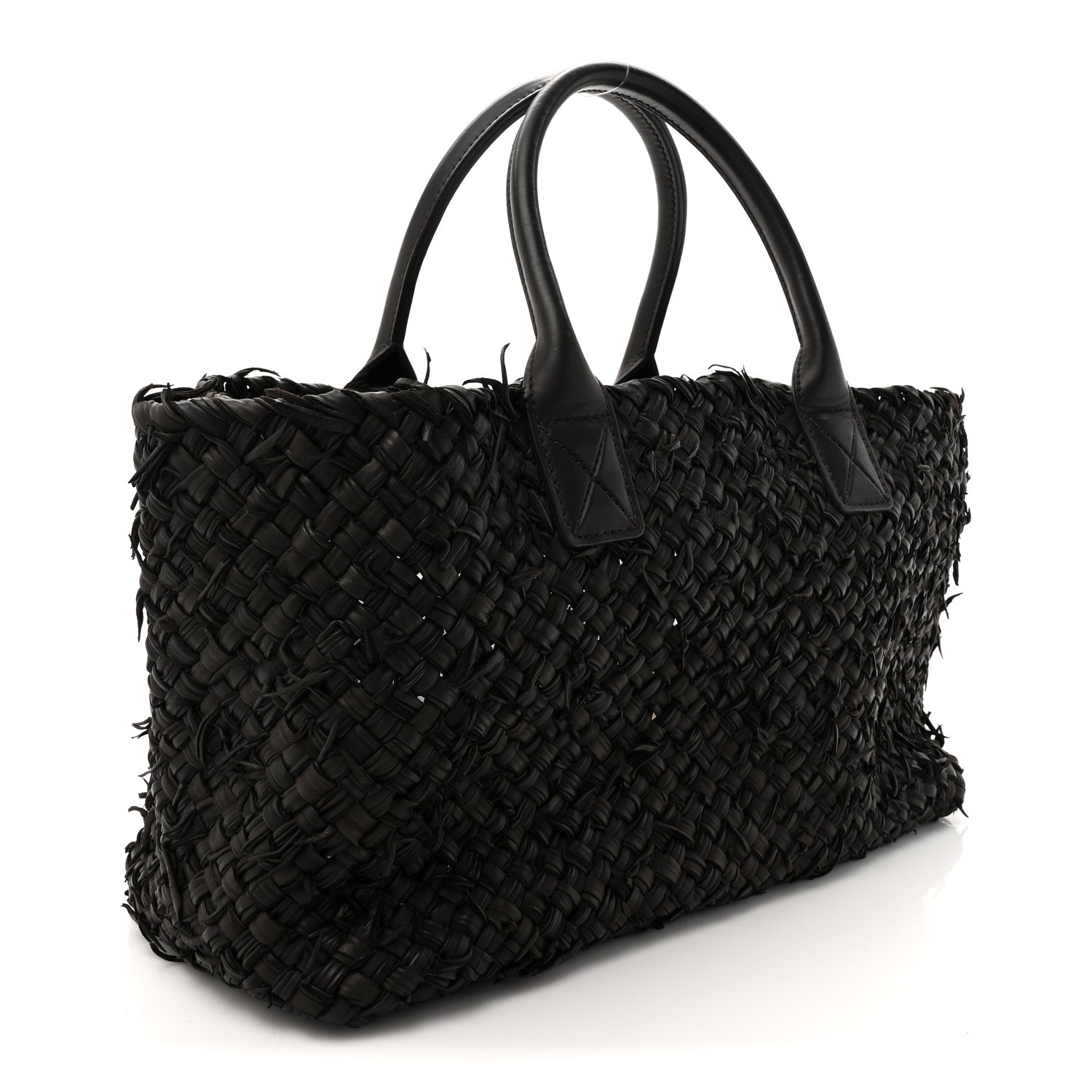 Bottega Veneta Chevre Intrecciato Fringe Netted Medium Cabat Tote 4 of 12