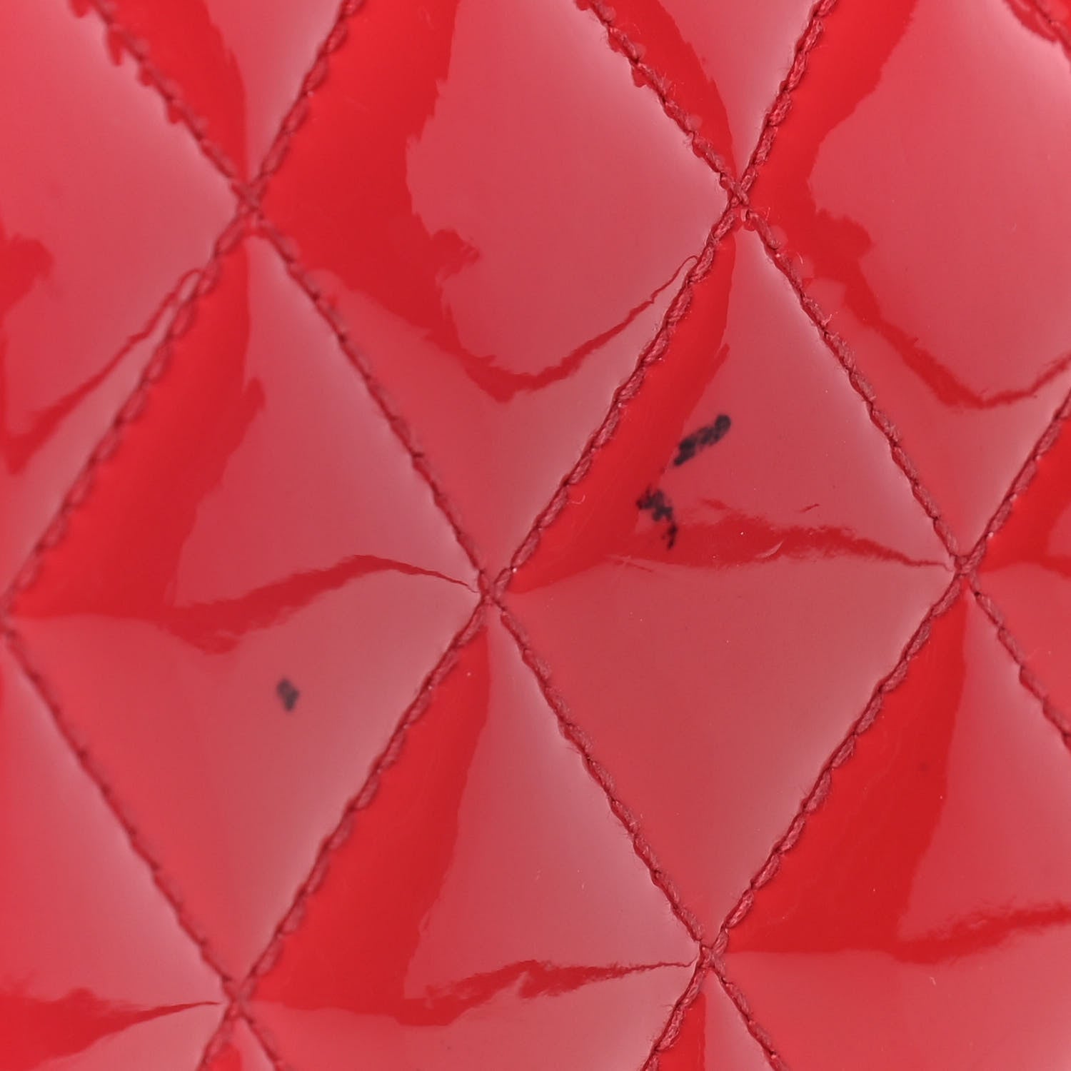 Chanel Patent Quilted Large Gusset Zip Around Wallet Red 15 of 17