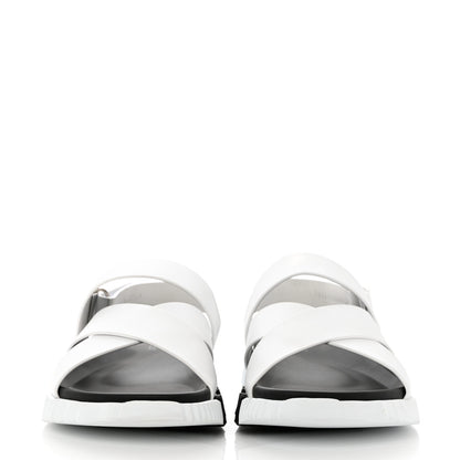 Hermes Calfskin Goatskin Mens Electric Sandals 42 White 2 of 11