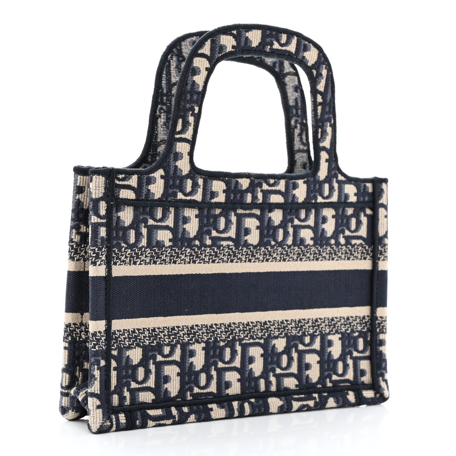 Christian Dior Oblique Mini Book Tote Blue Multicolor 3 of 11