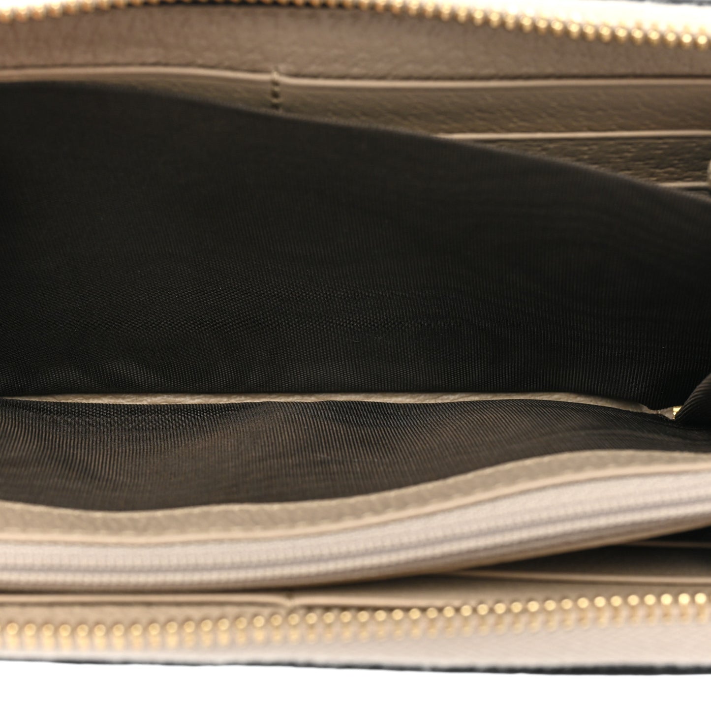 GG Supreme Monogram Textured Dollar Calfskin Web Ophidia Zip Around Wallet Beige Mystic White Oatmeal