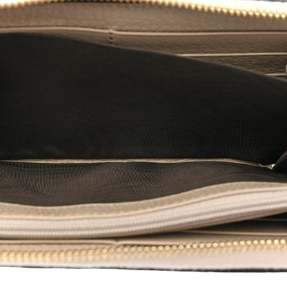 Gucci GG Supreme Monogram Textured Dollar Calfskin Web Ophidia Zip Around Wallet Beige Mystic White Oatmeal 7 of 11