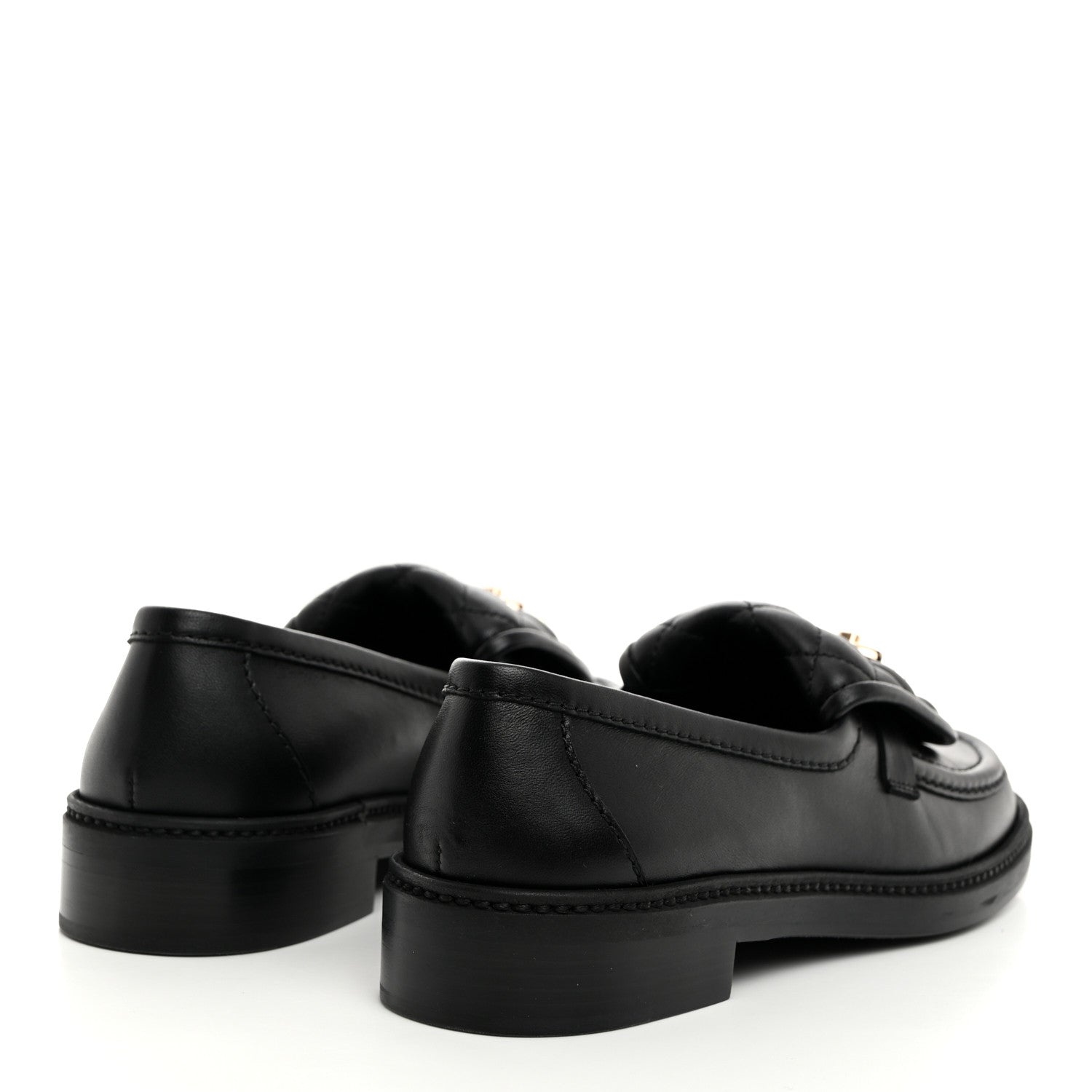 Chanel Lambskin Quilted CC Turnlock Loafers 36.5 Black 4 of 9