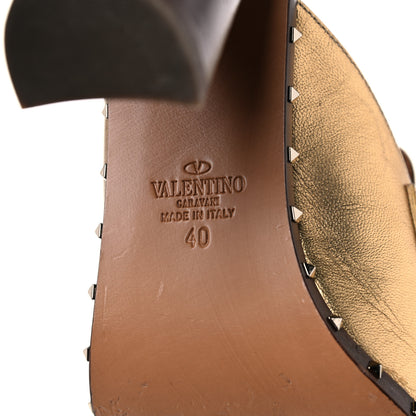 Valentino Garavani Nappa Soul Rockstud High Heel Mules 40 Gold 8 of 20