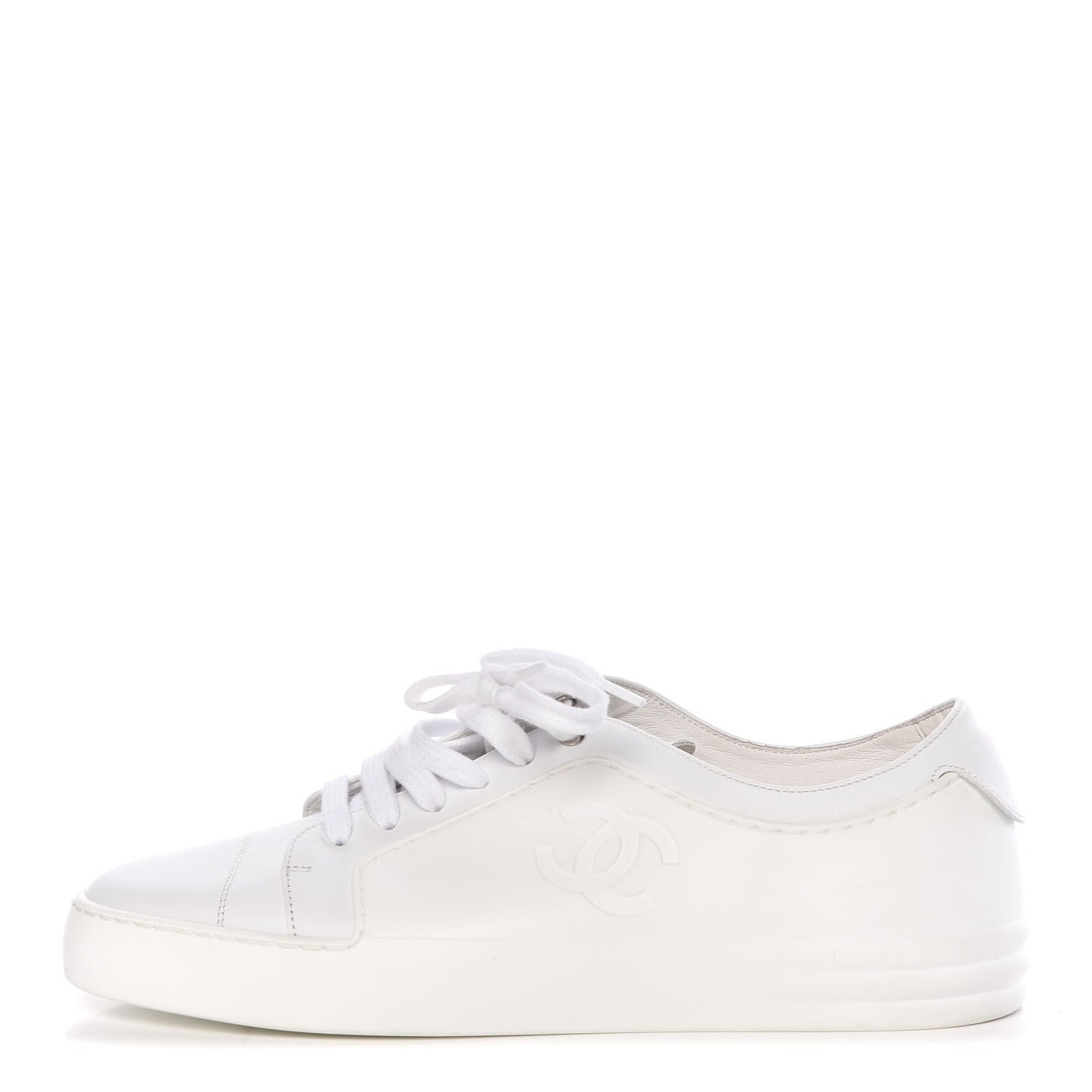 Calfskin Gum Womens CC Sneakers 40.5 White