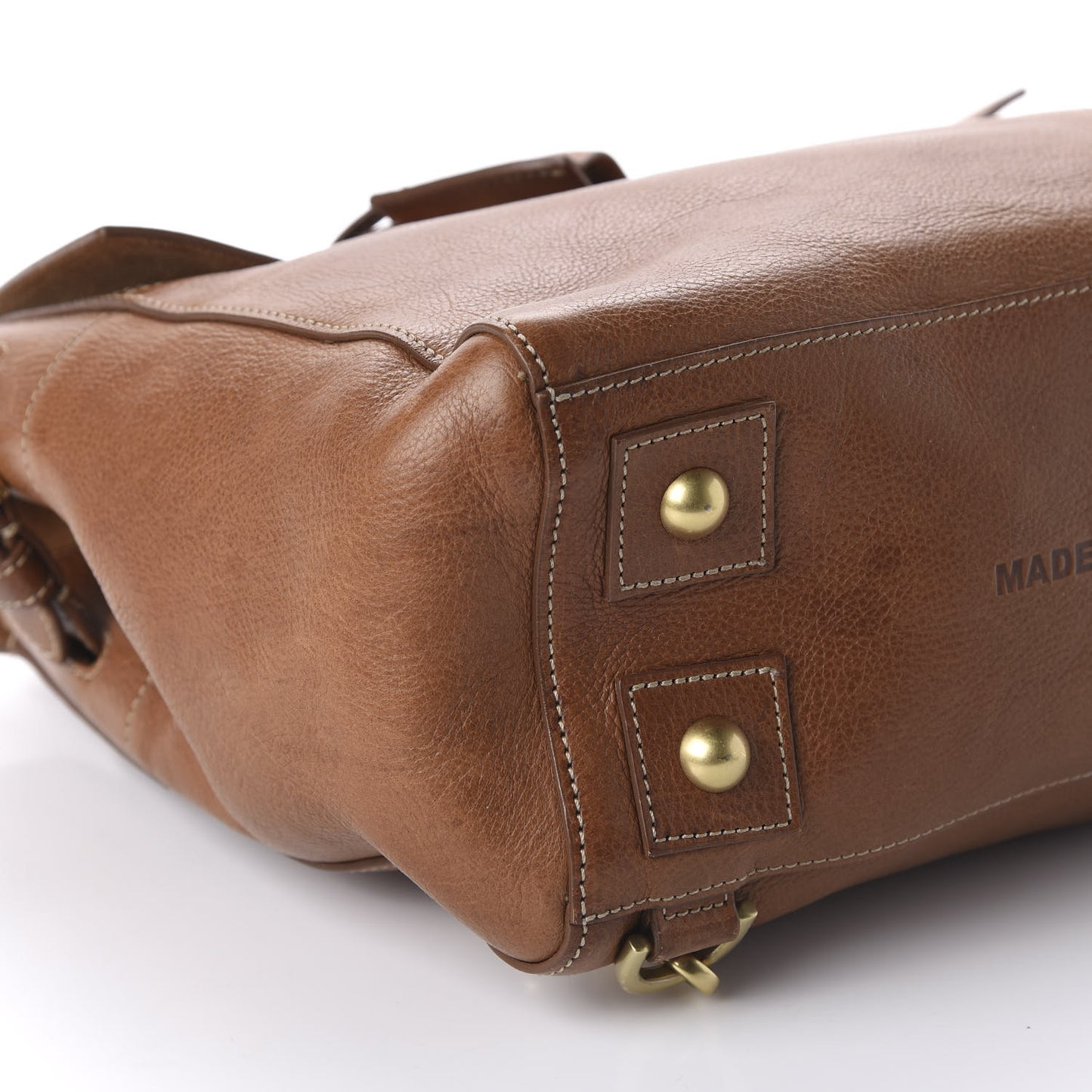 Natural Leather Cara Delevigne Convertible Satchel Oak