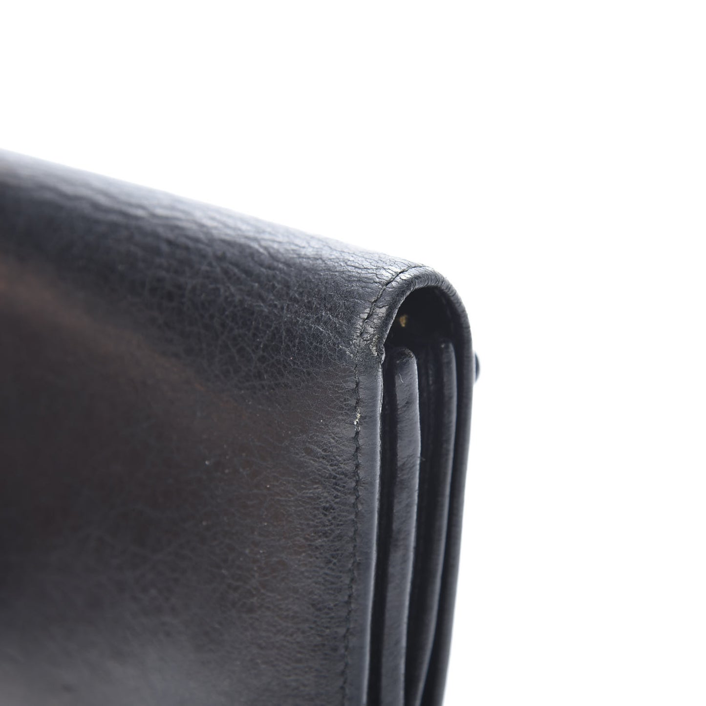 Agneau Giant 12 Gold Hardware Money Wallet Black