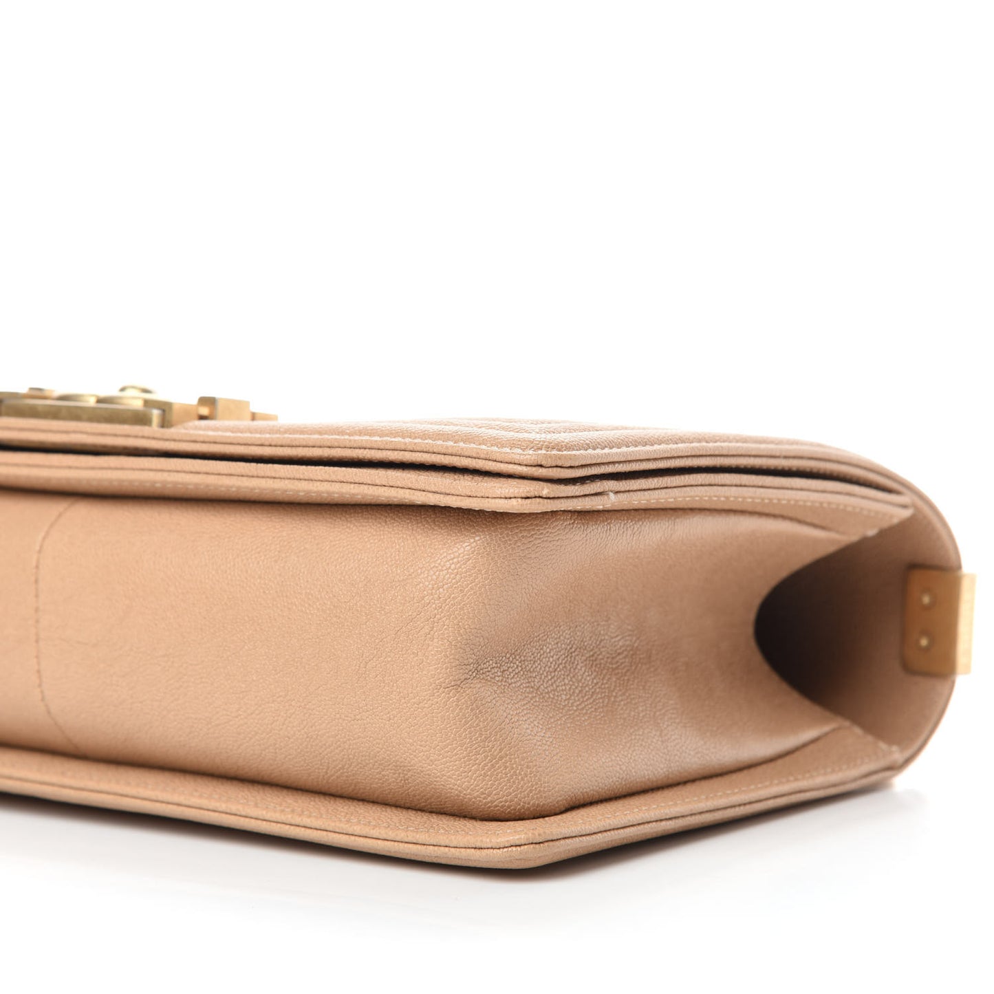 Caviar Quilted Medium Boy Flap Beige