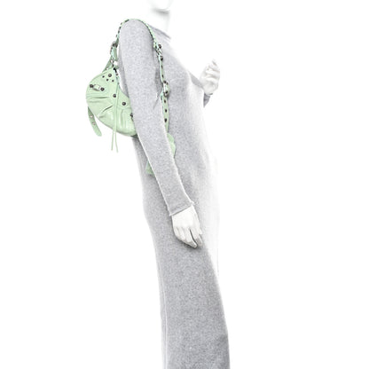 Balenciaga Extra Supple Calfskin Crocodile Embossed Le Cagole Shoulder Bag XS Light Green 2 of 11